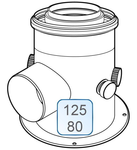 Bild von Kesselanschlussstück DN125/80/80 Stahl weiß/PP