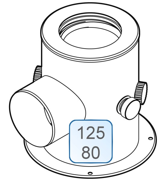 Bild von Kesselanschlussstück DN125/80/80 Stahl weiß/PP