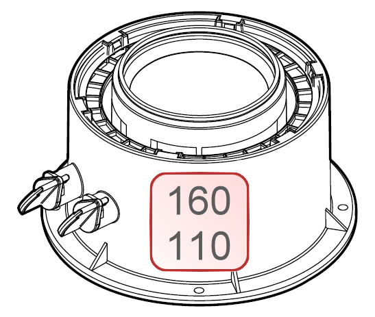 Bild von Kesselanschlussstück DN160/110 weiß PP für WTC 80 und 100