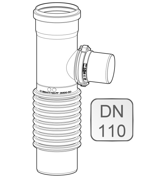Bild von MB-Etagen-T-Stück PP DN110
