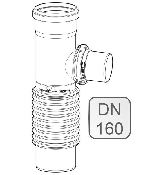 Bild von MB-Etagen-T-Stück PP DN160
