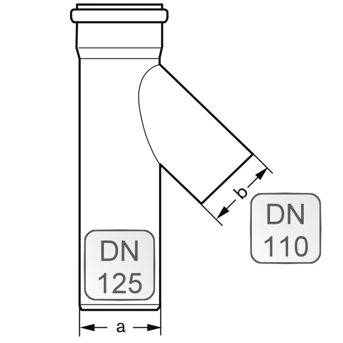 Bild von Sammlerrohr kurz PP DN125 x 550 mm