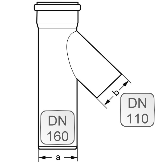 Bild von Sammlerrohr lang PP DN160 x 1060 mm