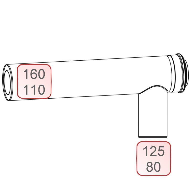 Bild von Rohr Sammler-Kaskade lang DN160/110 L=1m H=360 mm