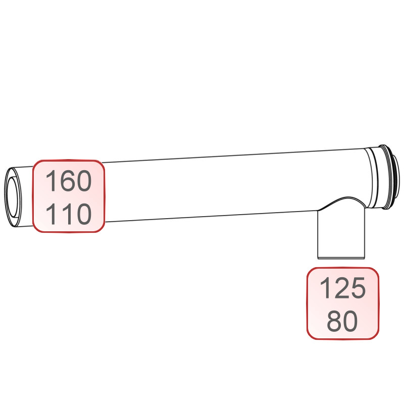 Bild von Rohr Sammler-Kaskade lang DN160/110 L=1m H=307 mm