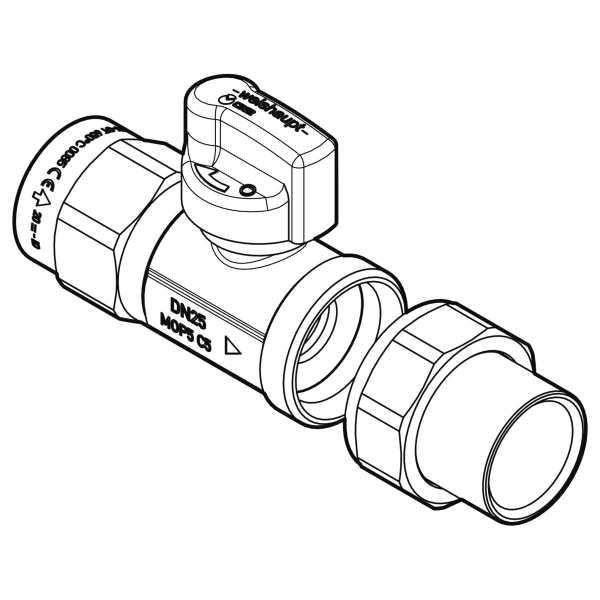 Bild von Gas-Durchgangshahn Rp 1x Rp 1 MOP 5 mit TAE