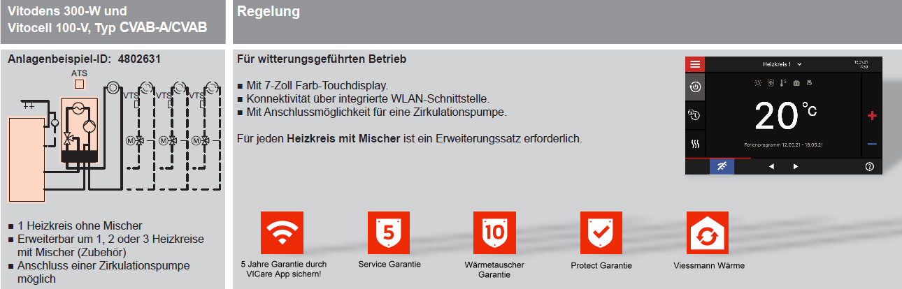 Viessmann Vitodens 300-W Heizungspaket mit Speicher Vitocell 100-V/W