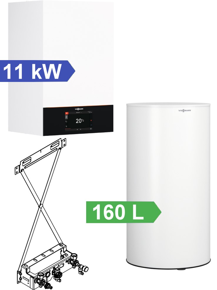 Bild von Vitodens 300-W Paket mit 160 L Edelstahlspeicher hocheffizient