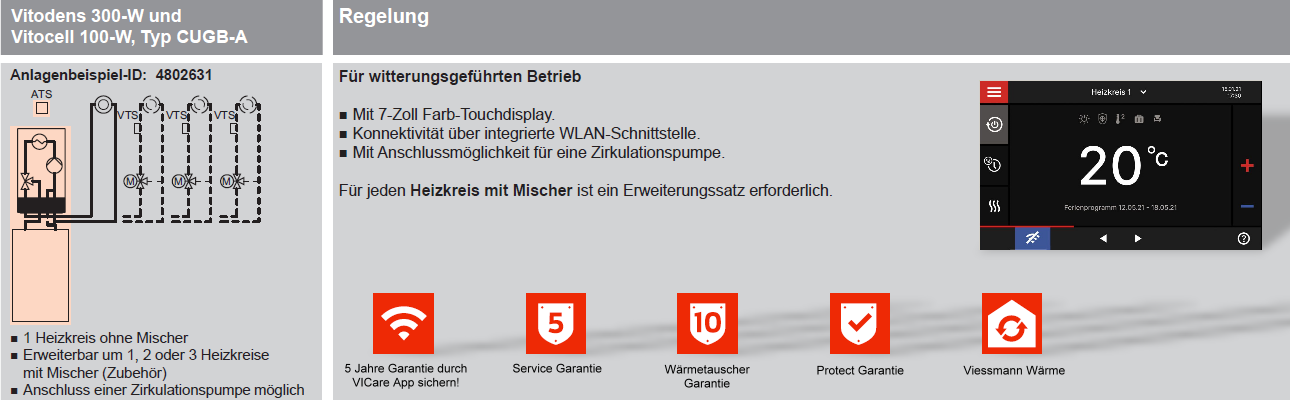 Viessmann Vitodens 300-W Heizungspaket mit Speicher Vitocell 100-W CUGB-A