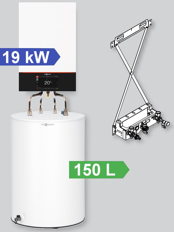 Bild von Vitodens 300-W Paket mit 150 L Hocheffizienz-Speicher