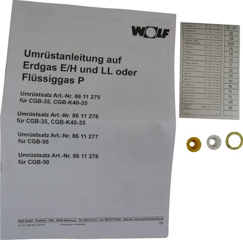 Bild von Umrüstsatz Flüssiggas -> Erdgas E/LL und Erdgas E -> LL für CGB-(K)-35