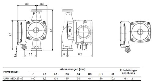 Bild von Grundfos UPM GEO 25-85N PWM-Inv. für FWS