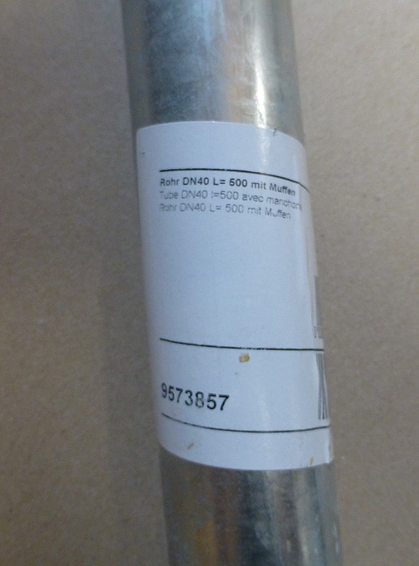 Bild von Rohr mit 2 Muffen DN40 L=500 mm