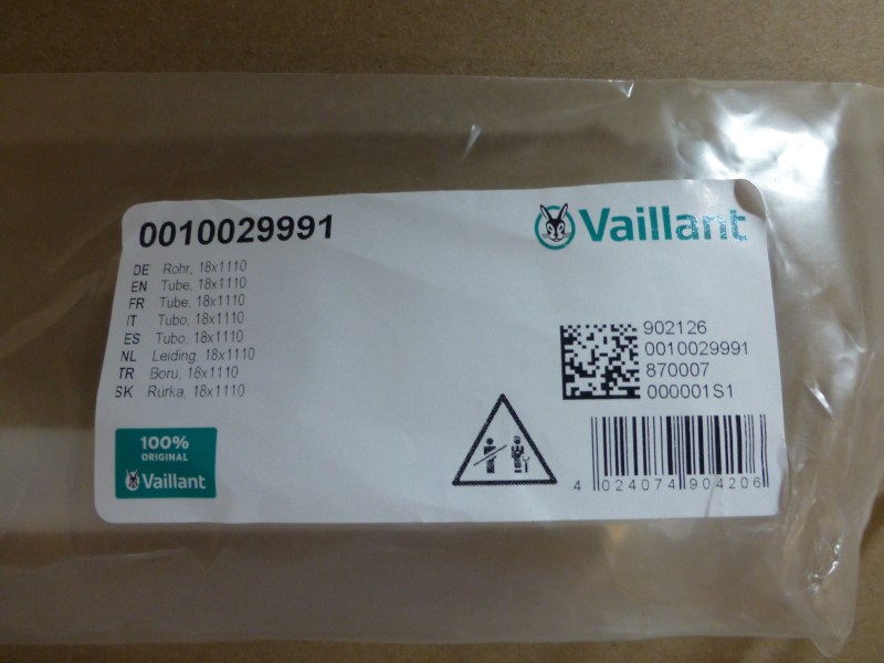 Bild von Vaillant Rohr, L=1100 mm, Ø18 mm