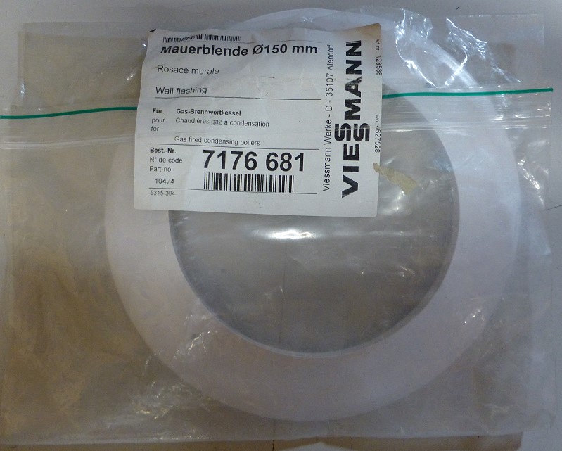 Bild von Abgas-Zuluft Mauerblende Ø150 mm