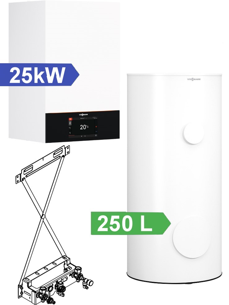 Bild von 25kW Vitodens 300-W Paket mit 250 L Wärmepumpenspeicher