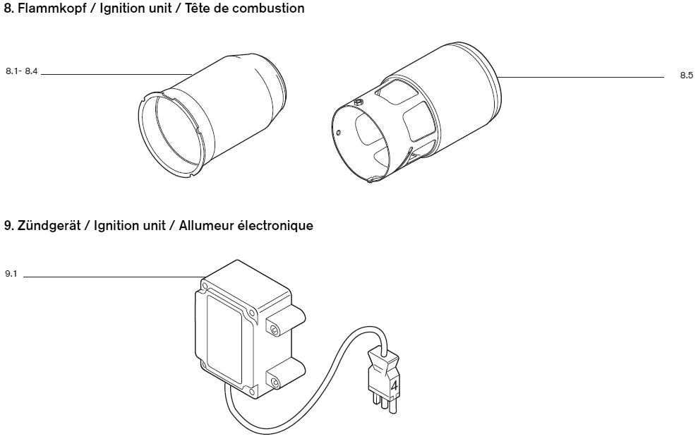 Ersatzteile WL10-D Bild 8 und 9