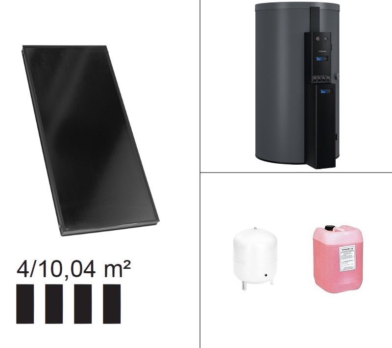 Bild von Paket Vitosol 200-FM, 4x SV2F, Vitocell 140-E 750 Liter, Vitotrans 353, SM1A vitographite