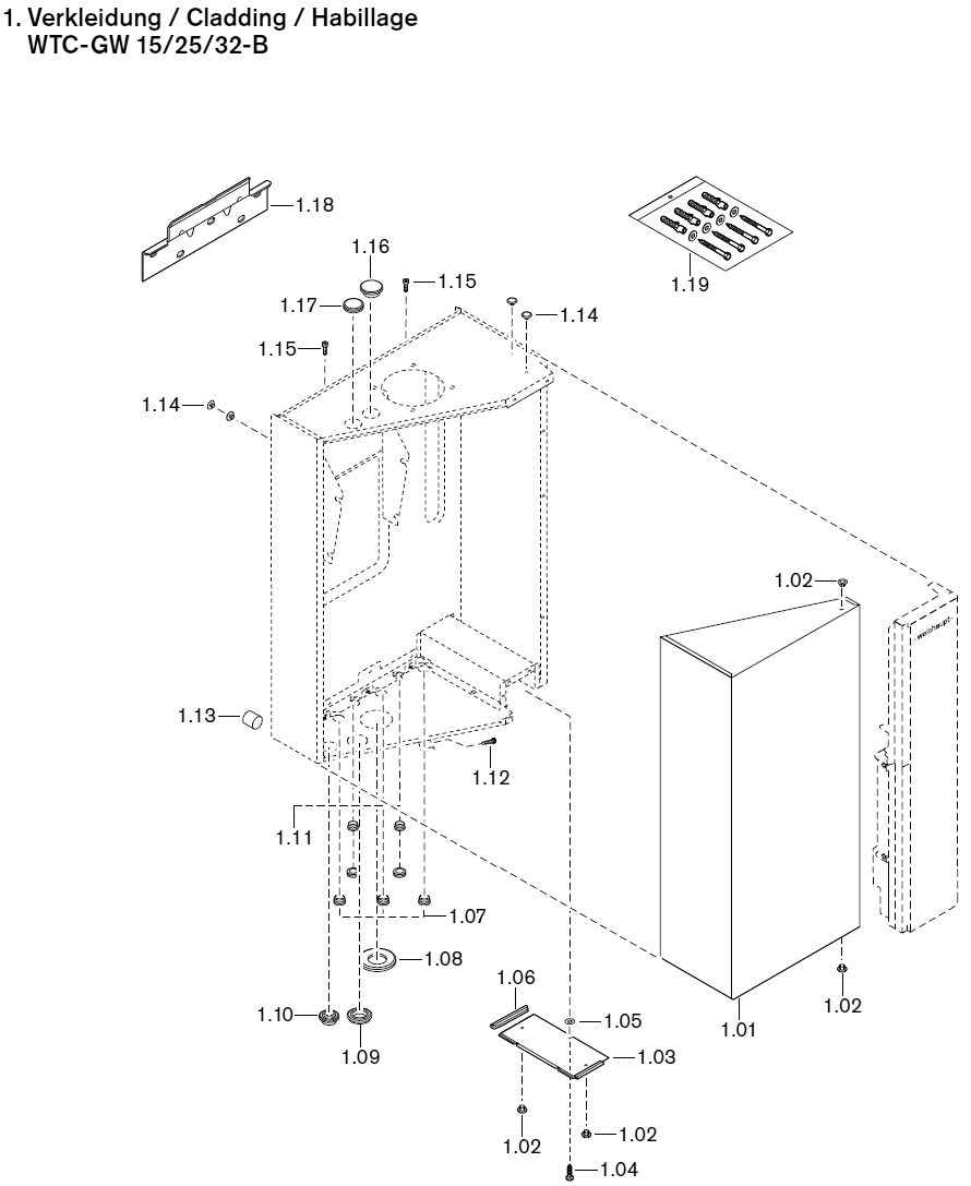 Ersatzteile Verkleidung WTC-GW 15-32-B