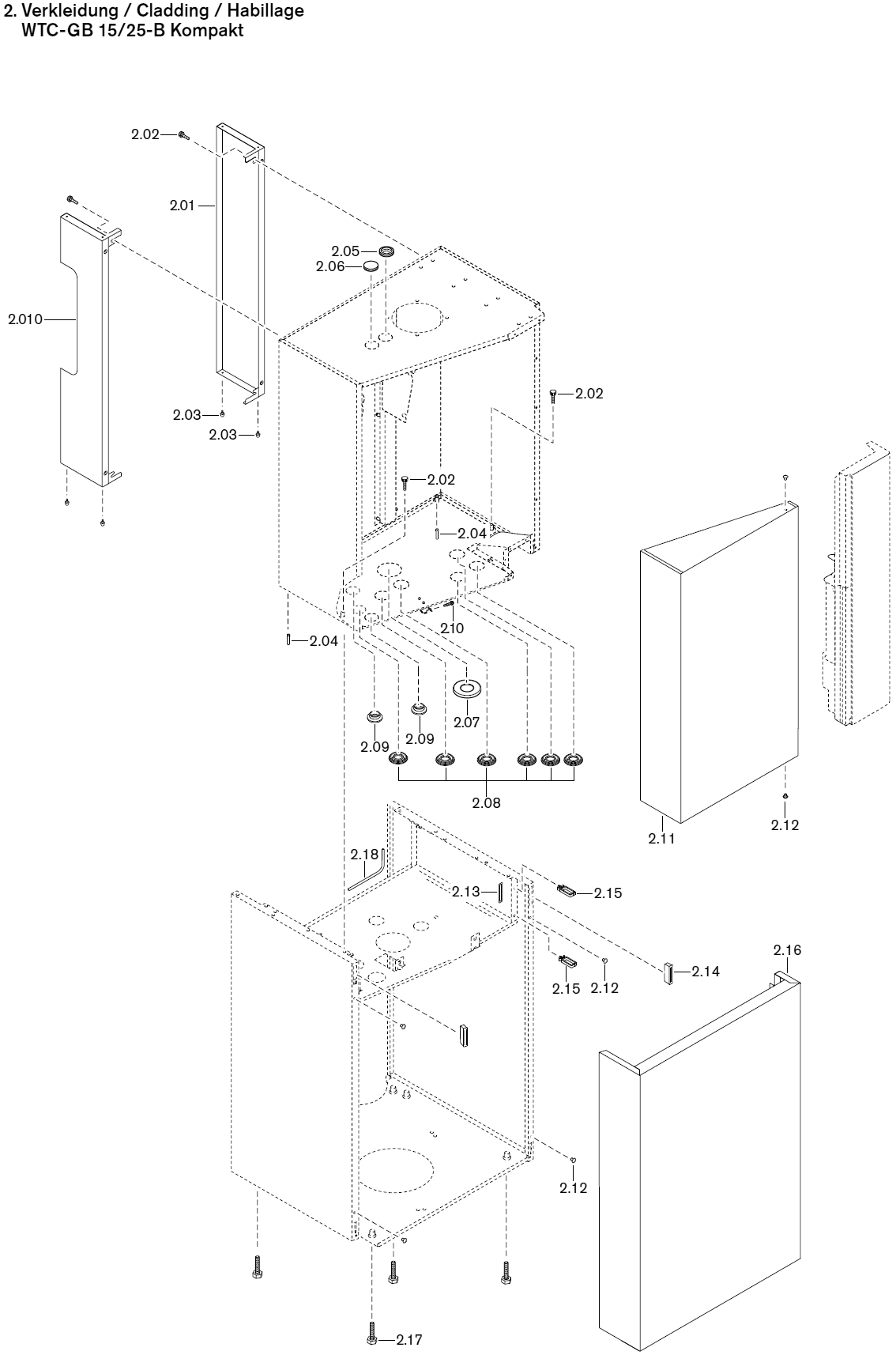 Ersatzteile Verkleidung WTC-GW-15/25-B Kompakt
