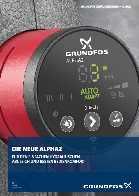 Prospekt Grundfos Alpha 2 Heizungspumpen