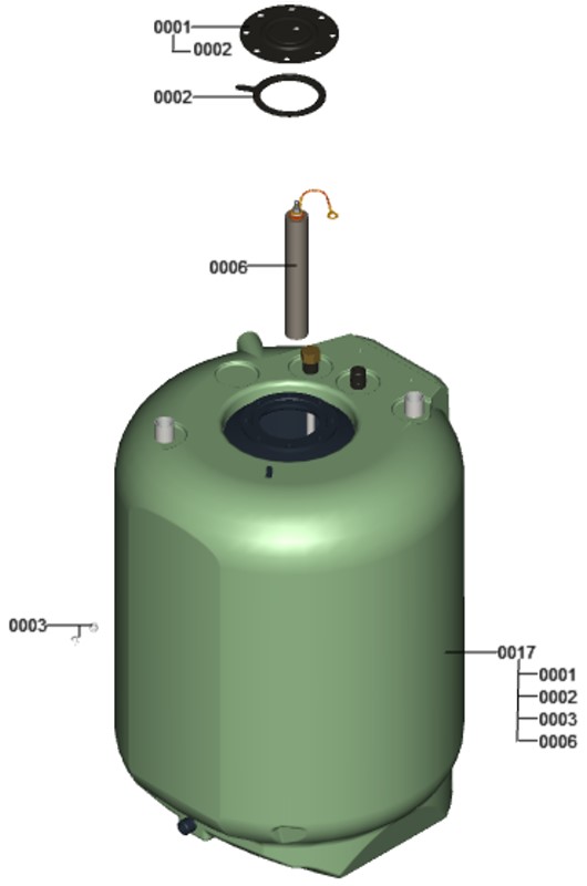 Bild von Speicher Montiert für Vitodens 333-F J3SA, VP3U 18/22kW