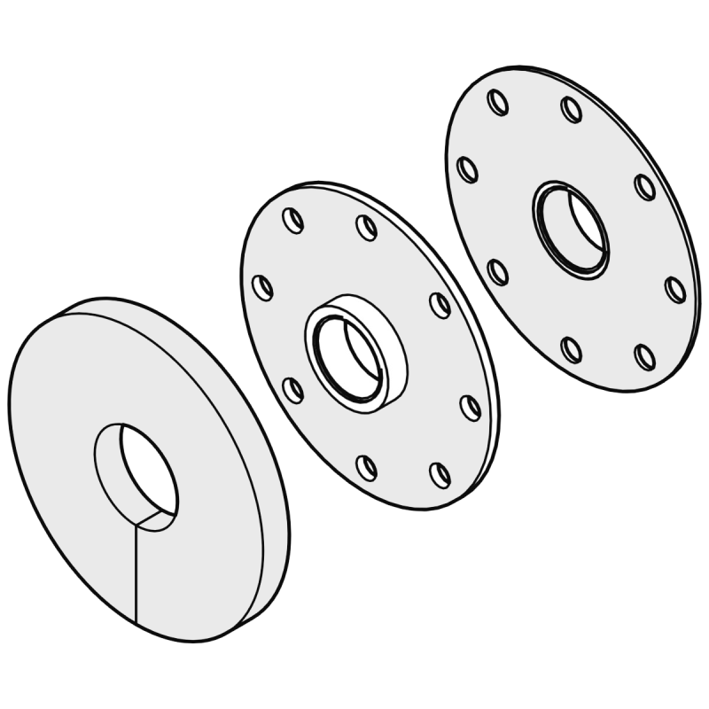 Flansch komplett Edelstahl D180 PV-Heizung
