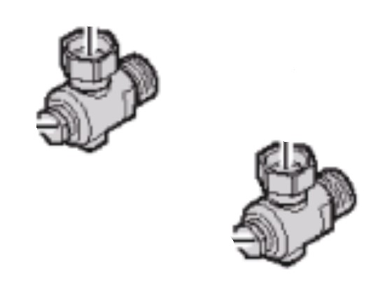 Satz Heizwasserarmaturen für Montagehilfen