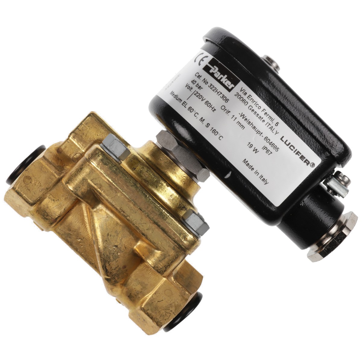 Magnetventil 322H7306 220V 60Hz 19 Watt IP67, Anschlussgewinde  G 3/8