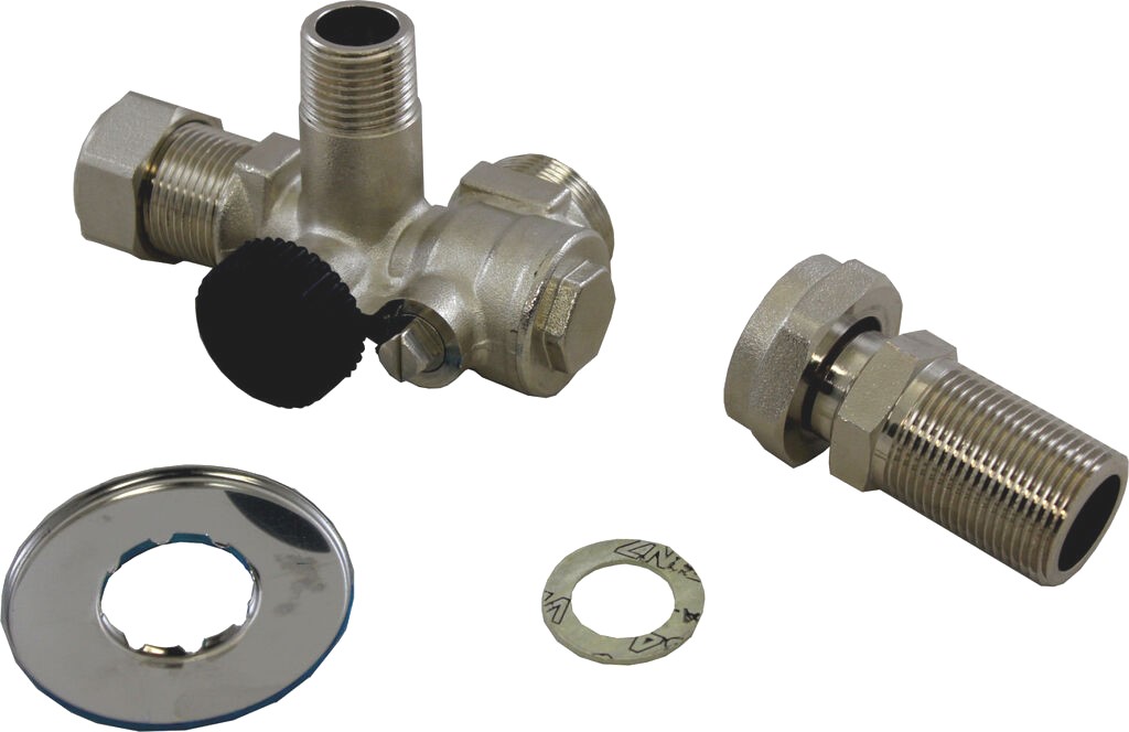 Eckwartungshahn G¾ Unterputz mit KFE und Anschluss SV R½"