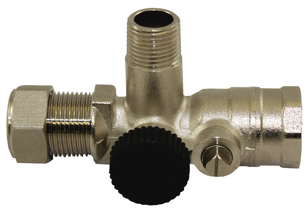 Durchgangs-Wartungshahn Rp¾ AP mit KFE und Anschluss SV R½"