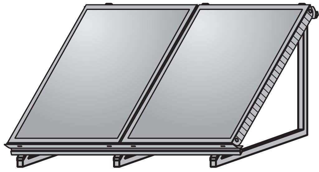 AluFlex-U Aufstellgerüst Hochformat für 2 Kollektoren 
