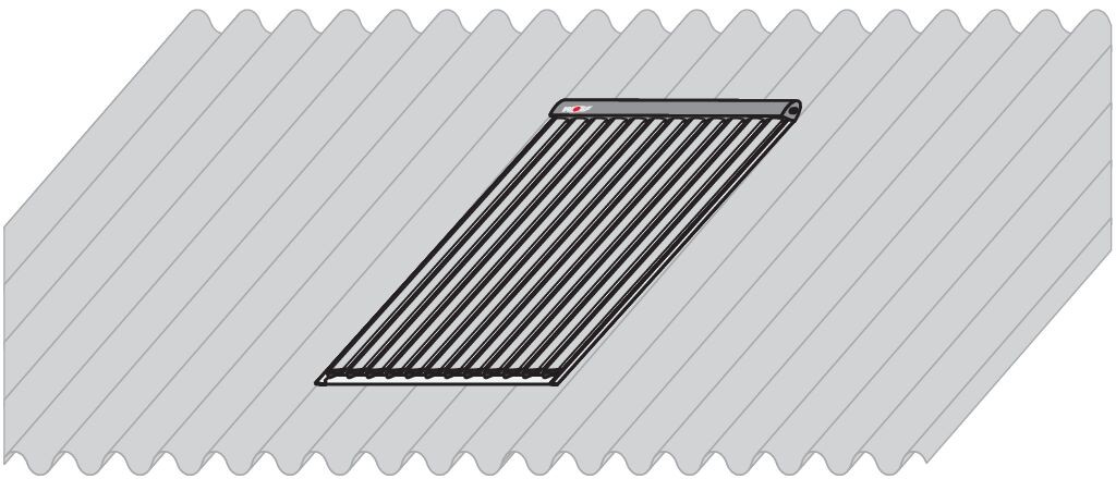 Basis-Set  Aufdach für 1 Kollektor CRK, Well-/Blechdach