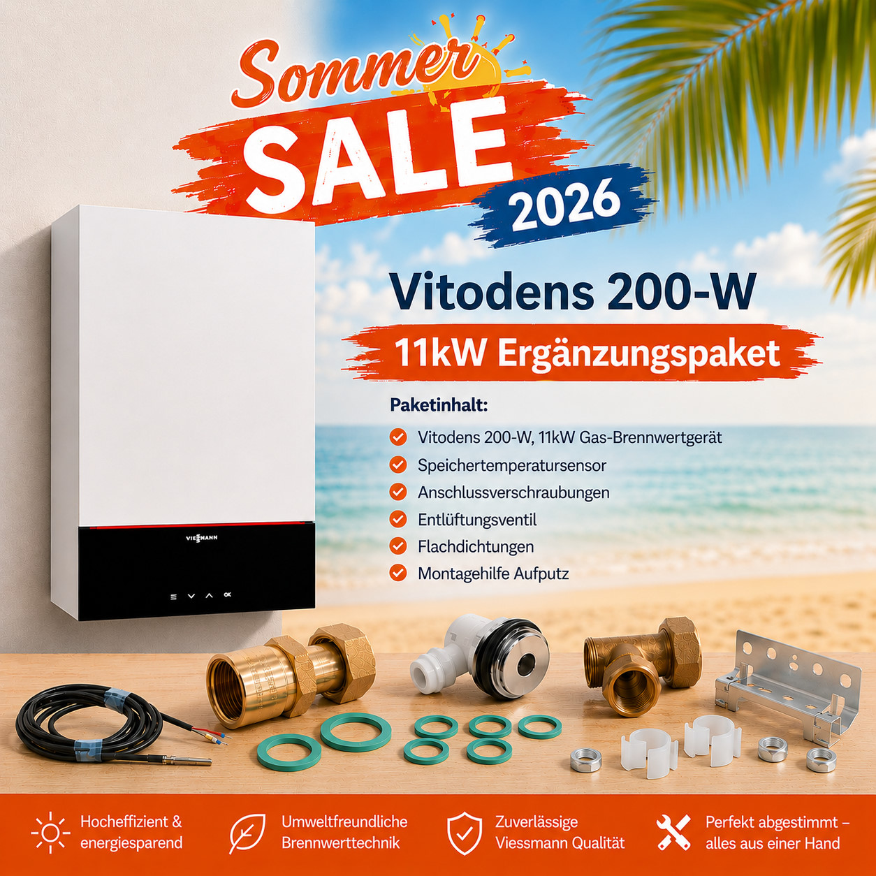 Z029827 Viessmann 11kW Ergänzungspaket Vitodens 200-W mit 7 Zoll Display