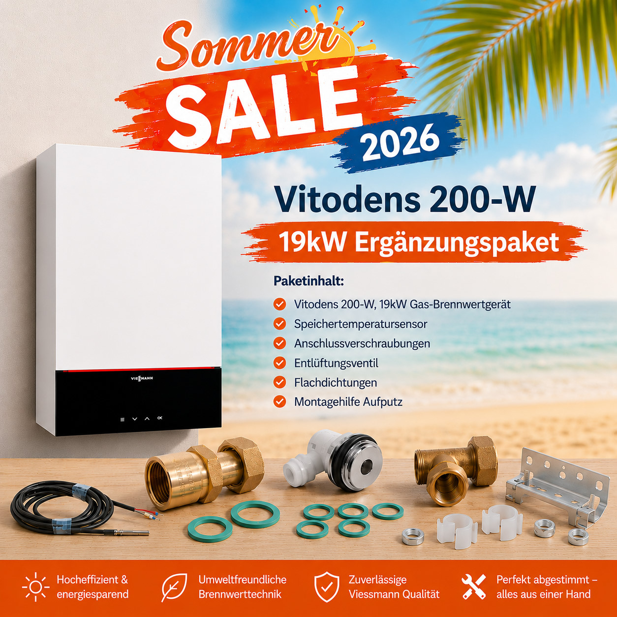 Z029828 Viessmann 19kW Ergänzungspaket Vitodens 200-W mit 7 Zoll Display