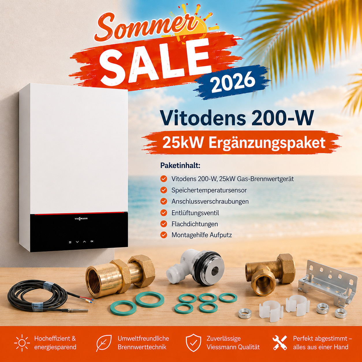 Z029829 Viessmann 25kW Ergänzungspaket Vitodens 200-W mit 7 Zoll Display