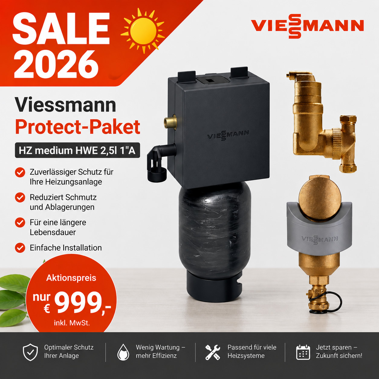 ZK08211 Viessmann Protect-Paket HZ medium HWE 2,5l 1"A