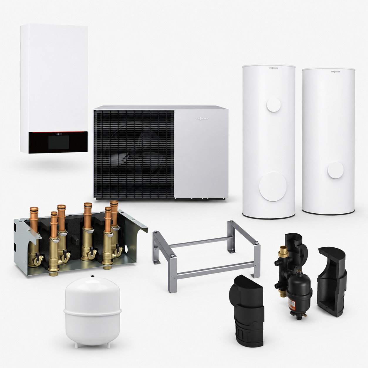 Paket Vitocal 150-A Modular A04 230V AF mit Vitocell 100-VCWC 250L + 100-E SVWA 200L