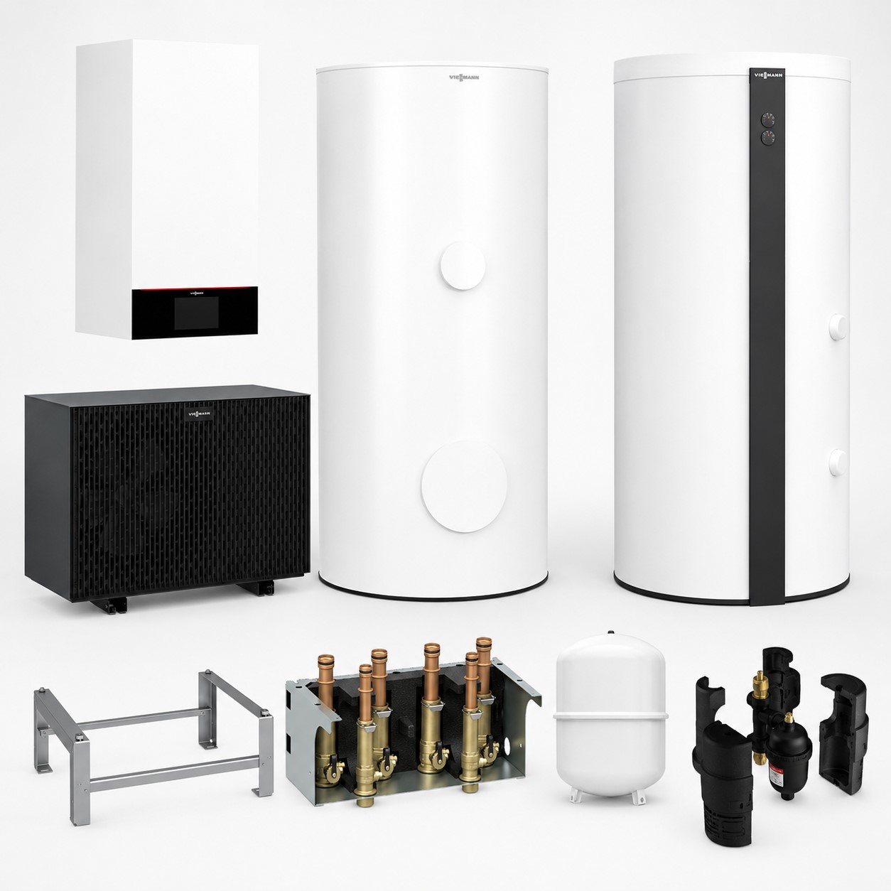 Paket Vitocal 250-A Modular A04 230V AF mit Vitocell 100-V CVWC 300L + 100-E SVPB 400L