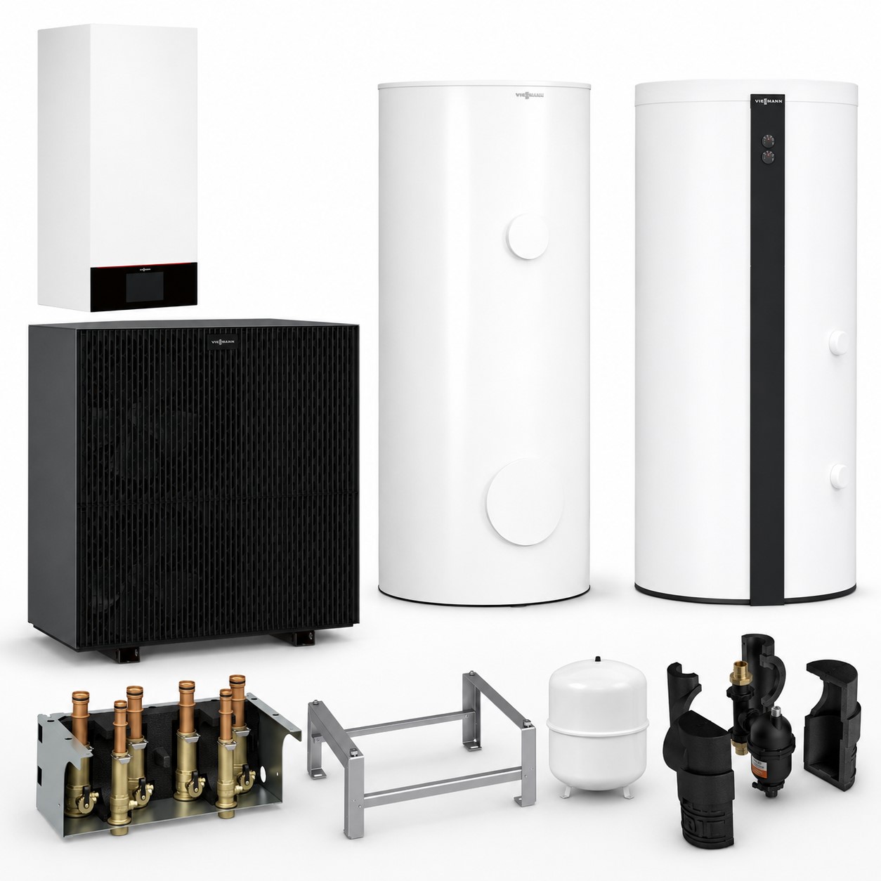 Paket Vitocal 250-A Modular A10 230V AF mit Vitocell 100-V CVWC 300L + 100-E SVPB 400L
