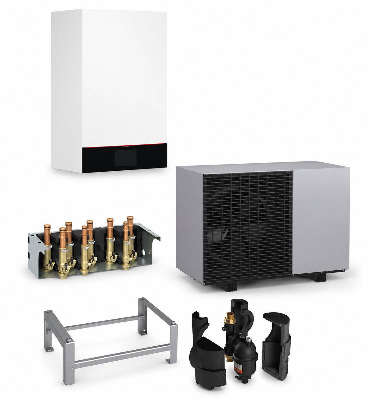 Paket Vitocal 150-A Hybrid A08 230V AF mit Montagezubehör