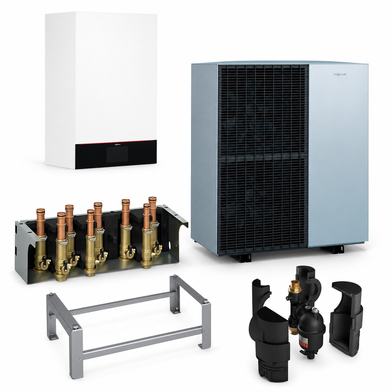 Paket Vitocal 150-A Hybrid A16 400V AF mit Montagezubehör