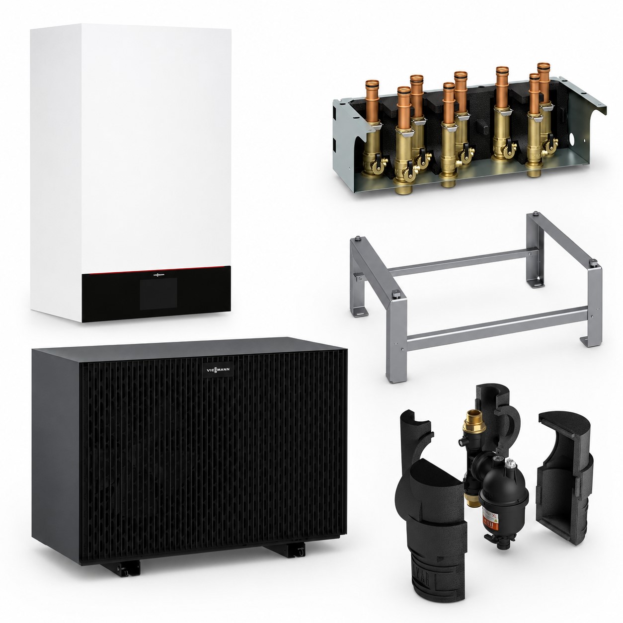 Paket Vitocal 250-A Hybrid A04 230V AF mit Montagezubehör