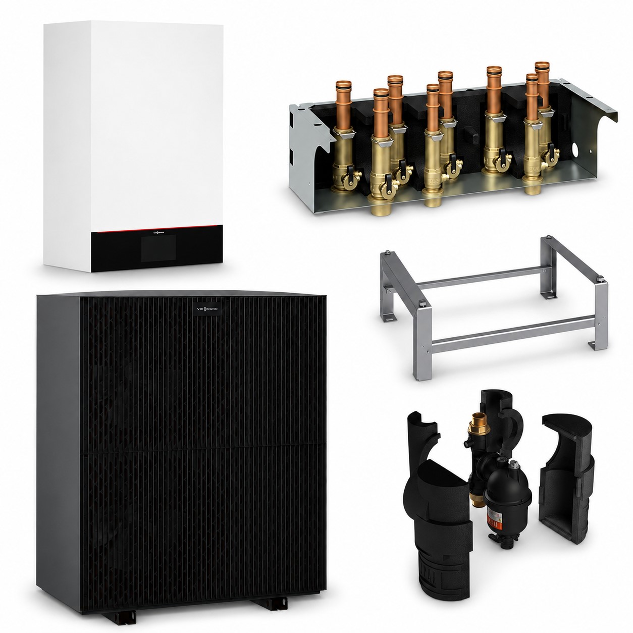 Paket Vitocal 250-A Hybrid A10 230V AF mit Montagezubehör