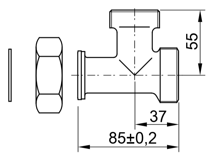 7336644 Viessmann T-Stück ohne Rückschlagklappe