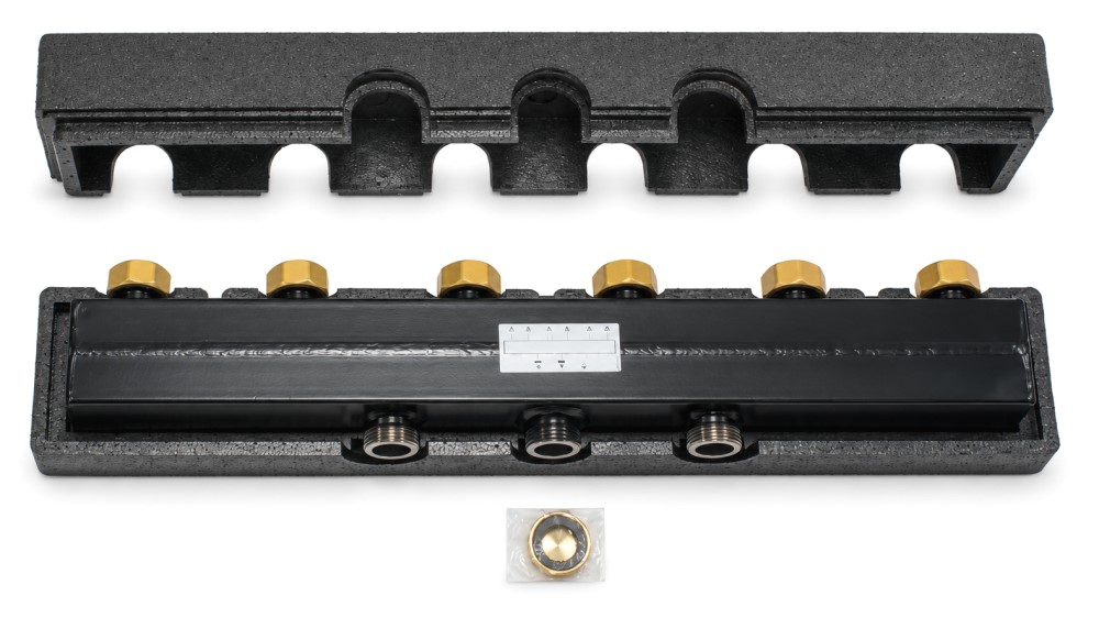Verteilerbalken für 3 Rohrgruppen