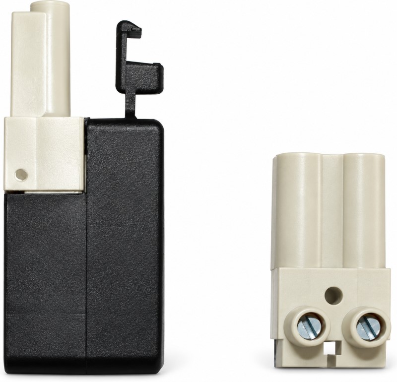 Stecker/Buchsenteil 2-polig grau