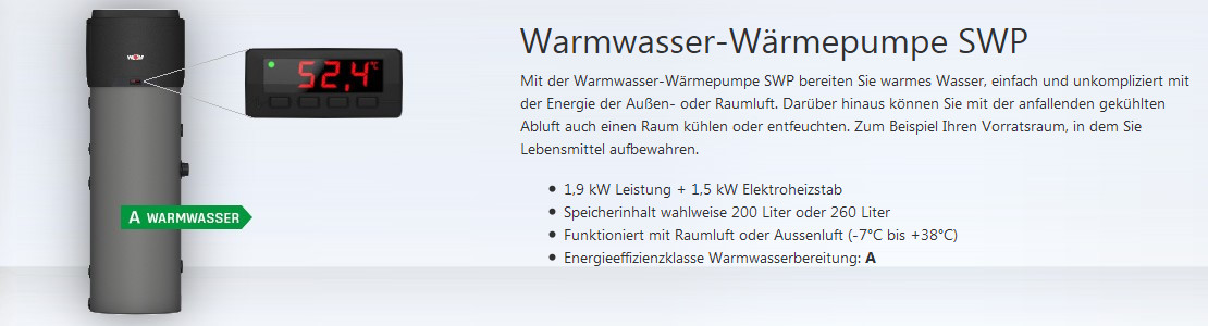 Wolf Warmwasser Wärmepumpen SWP